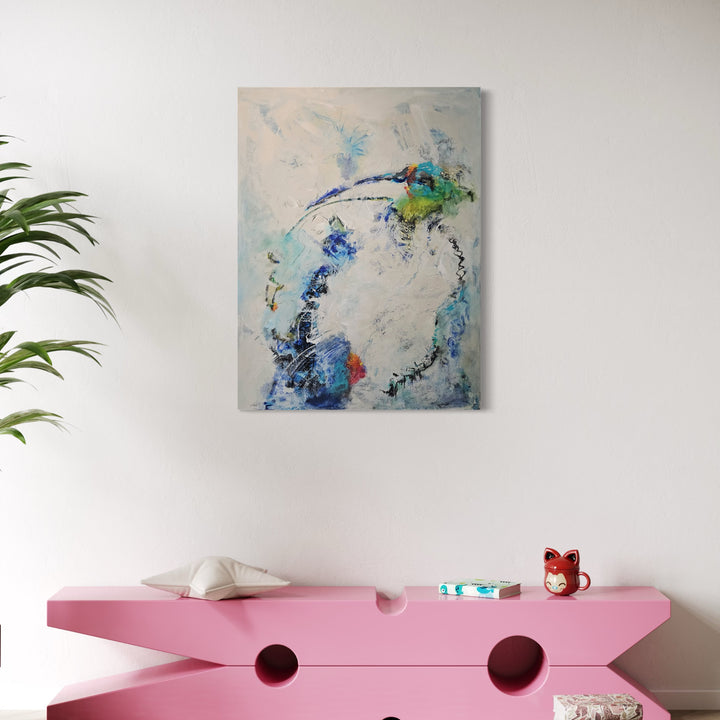 The artwork, Joyful Noise, by Janyce Erlich-Moss, displayed in a room.