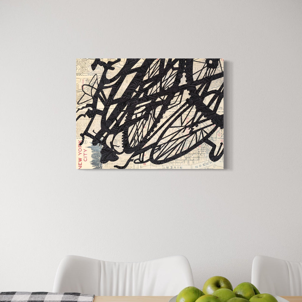 The artwork, Juncture, by Roxa Smith, displayed in a room.