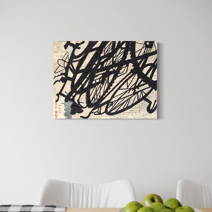 The artwork, Juncture, by Roxa Smith, displayed in a room.