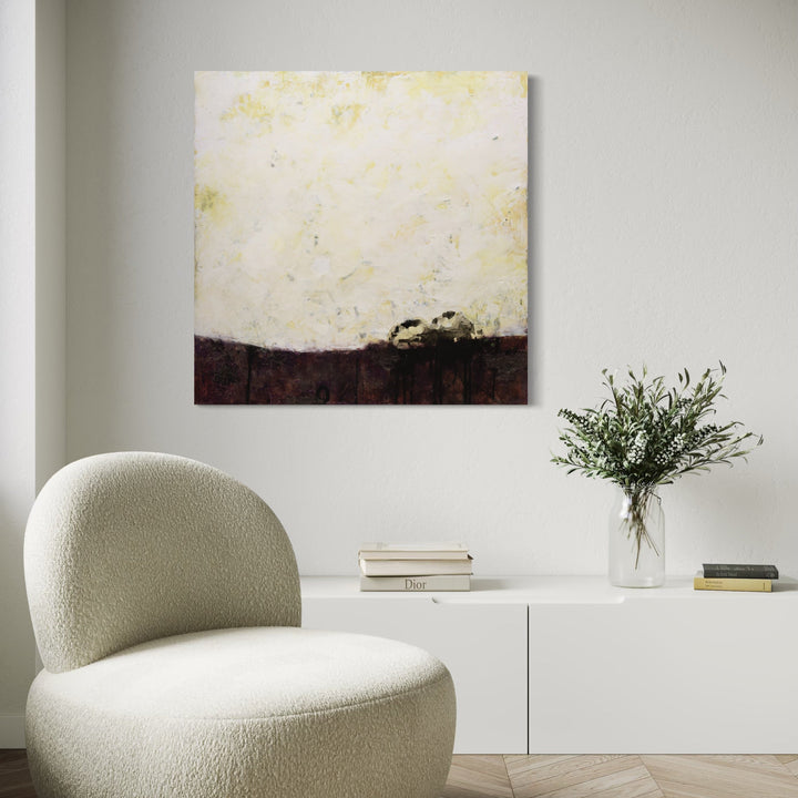 The artwork, Just the Beginning, by Deborah Chaney, displayed in a room.