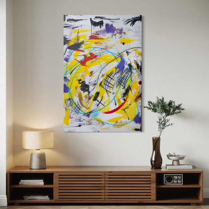 The artwork, Kobe, by Cavier Coleman, displayed in a room.