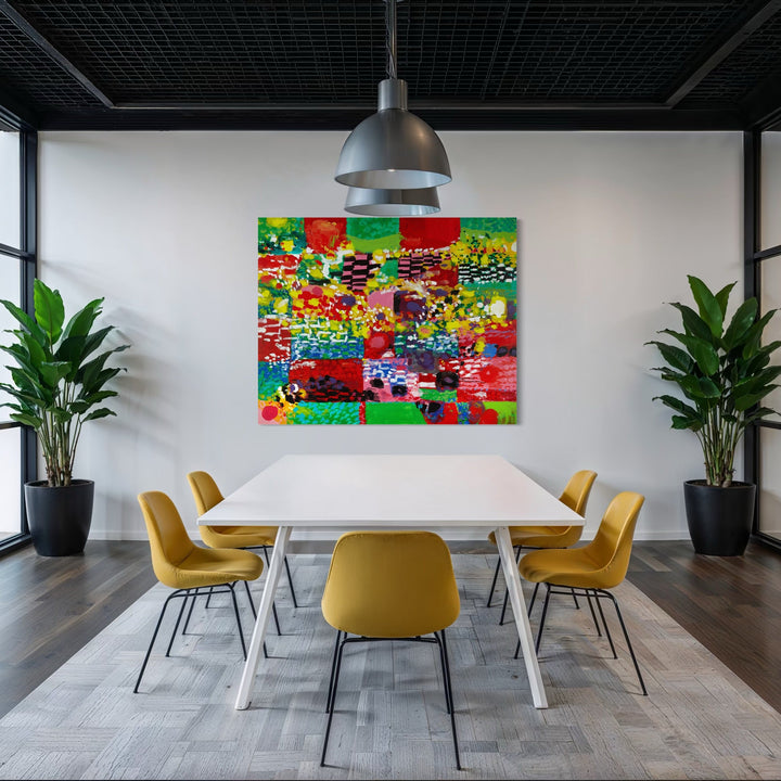 The artwork, LOVE BOMB, by Lisa Warren, displayed in a room.