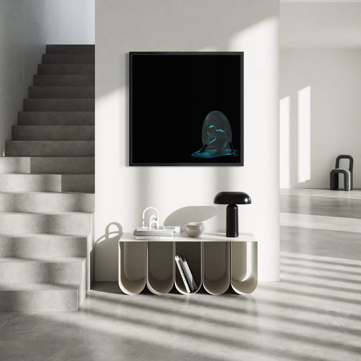 The artwork, Landed on Different Soil, by Maria Sanchez, displayed in a room.