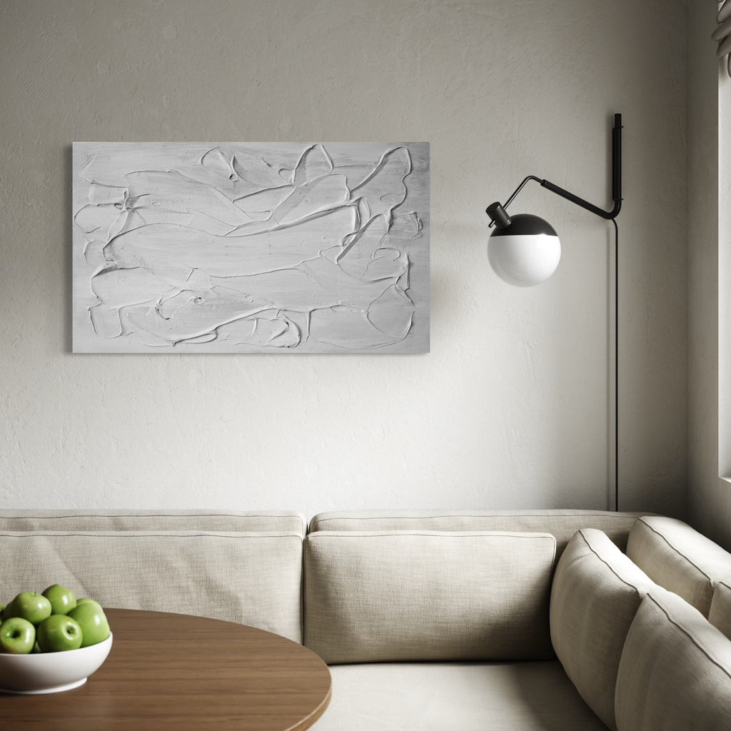 The artwork, Landscape W, by Carin Kulb Dangot, displayed in a room.