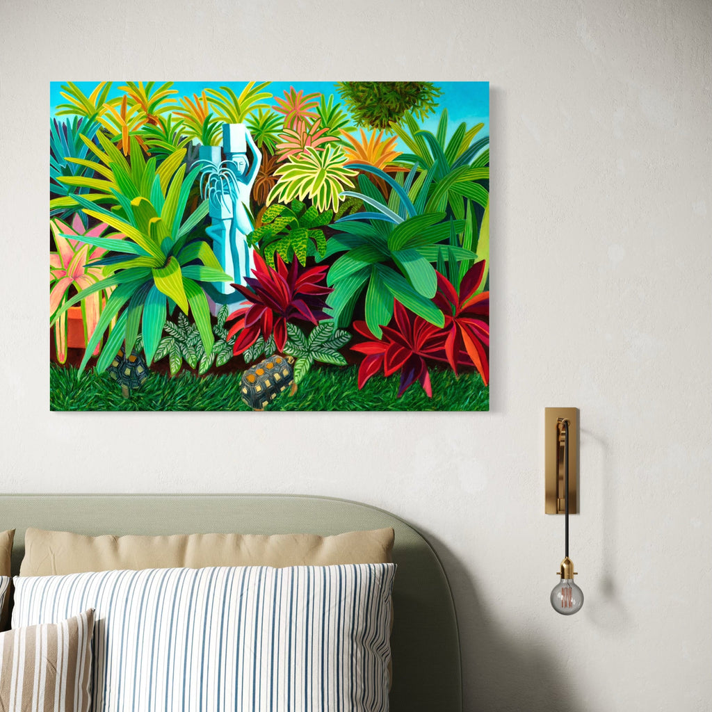 The artwork, Las tortugas, by Roxa Smith, displayed in a room.