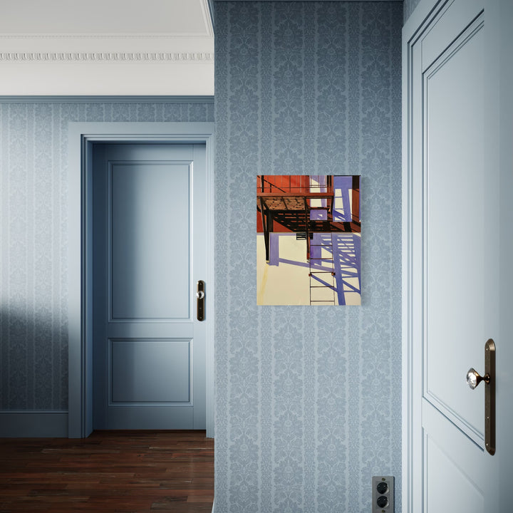 The artwork, Lavender Shadows, by Allan Gorman, displayed in a room.