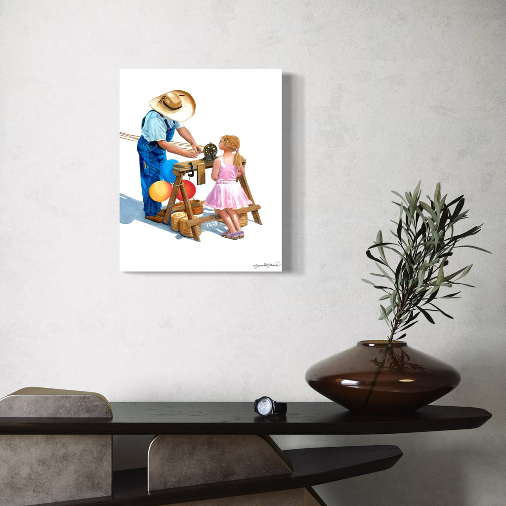 The artwork, Leaning In, by Lynnette Horn, displayed in a room.