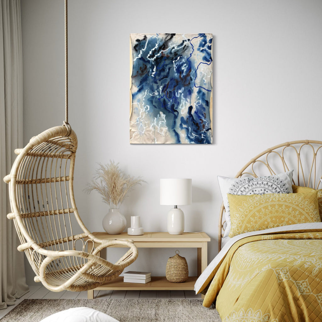 The artwork, Leap, by Adele Marchant, displayed in a room.