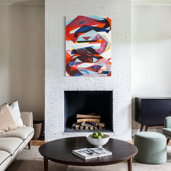 The artwork, Leap of Faith , by Lisa Petker Mintz, displayed in a room.