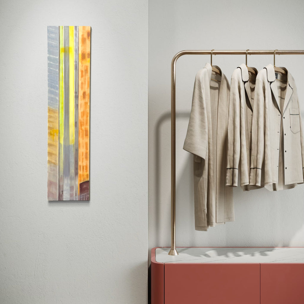 The artwork, Lemon-Lime, by Cora Jane Glasser, displayed in a room.