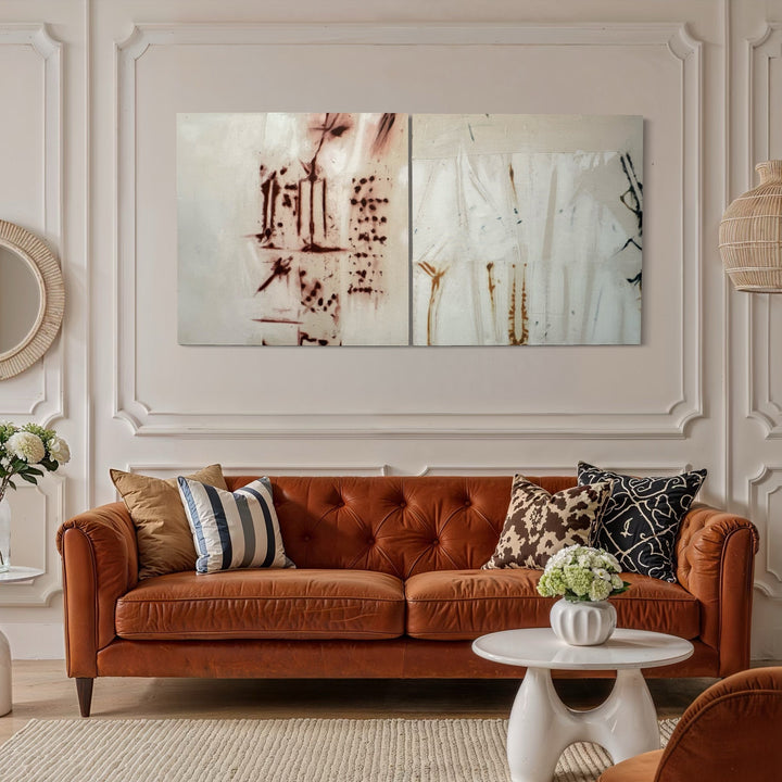 The artwork, Lily & Friends: Beetle Rythms, by Lia Rodi, displayed in a room.