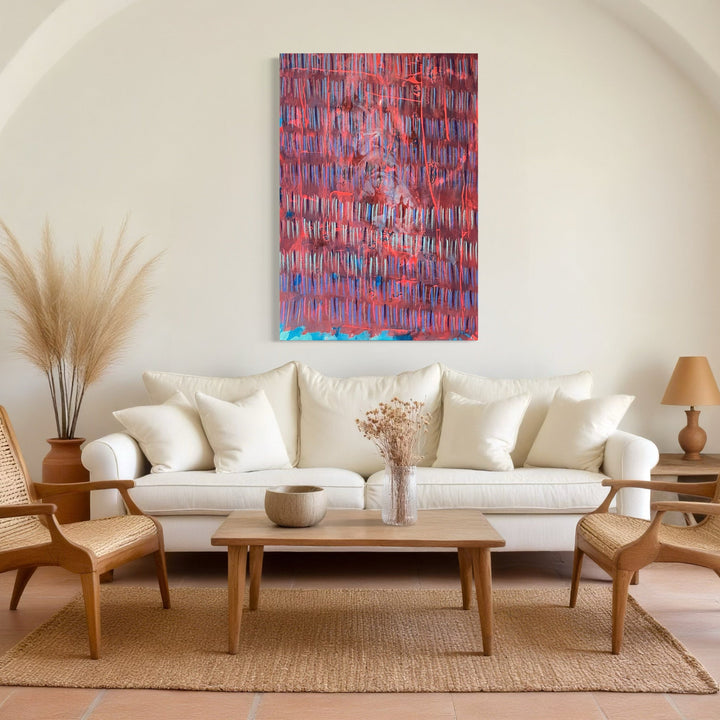 The artwork, Line Path 1, by Albion Vu, displayed in a room.