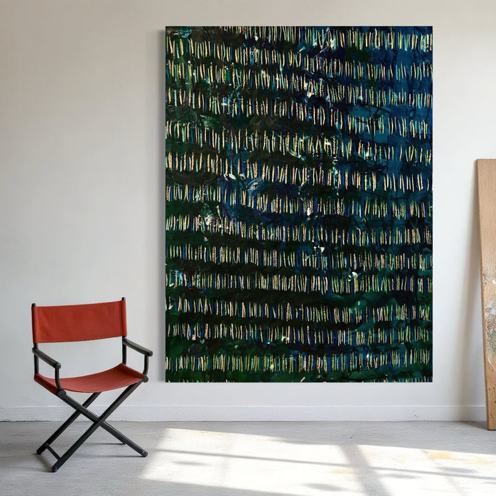 The artwork, Line Path 3, by Albion Vu, displayed in a room.