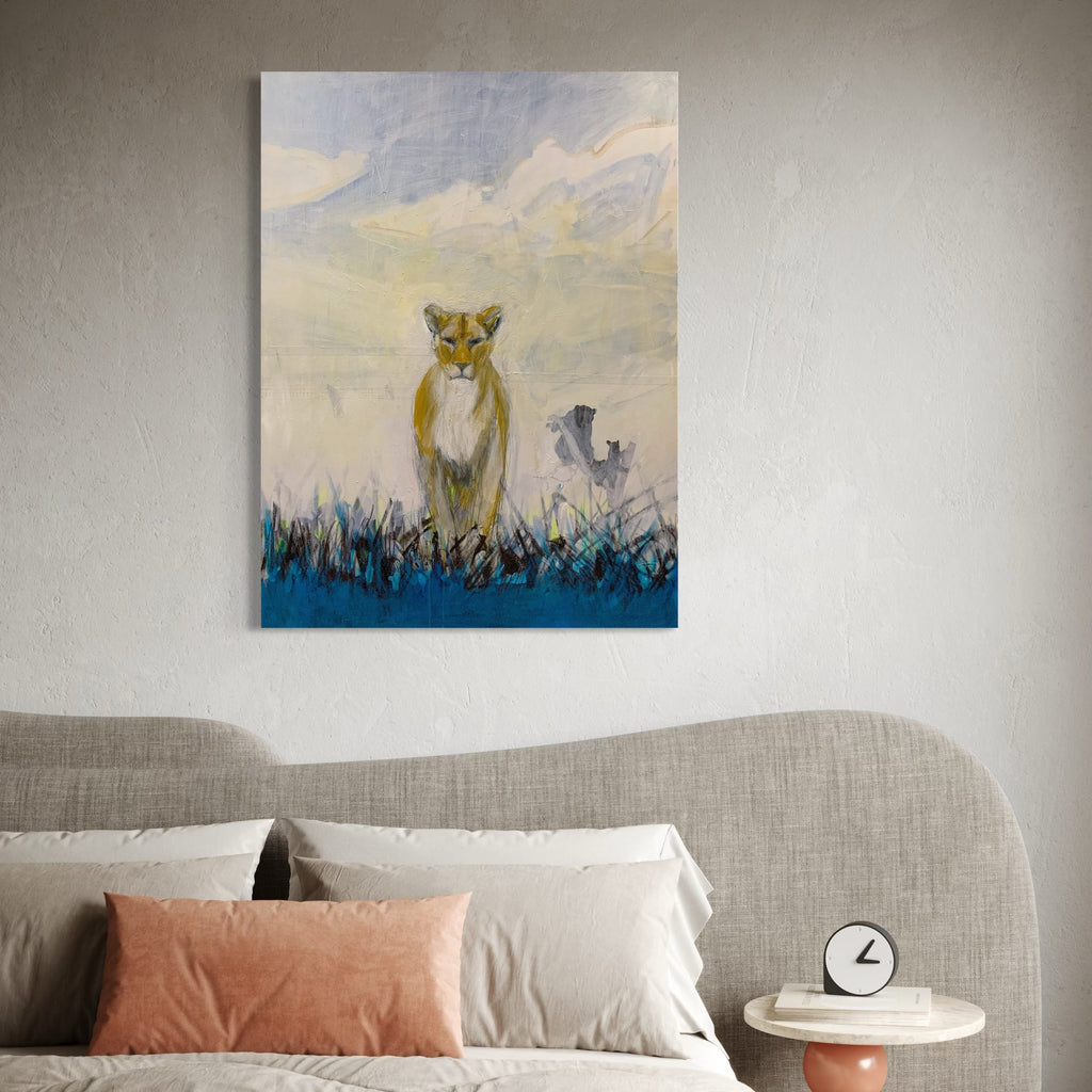 The artwork, Lion, by Chris Baily, displayed in a room.