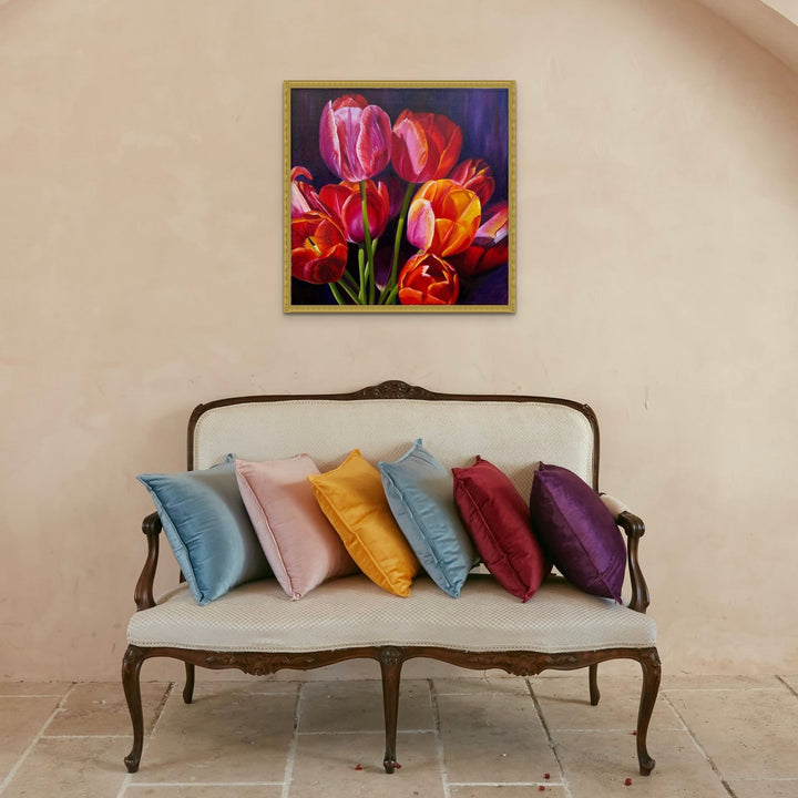 The artwork, Living In Color, by Carla Thomson, displayed in a room.