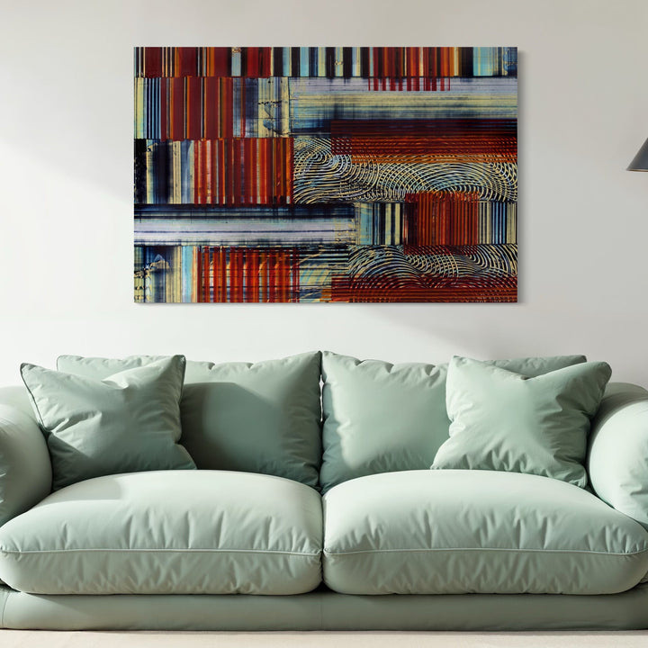 The artwork, Long Periods of Time, by John Cox, displayed in a room.
