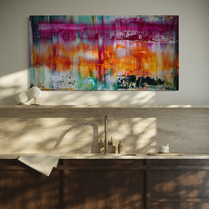 The artwork, Los Vegas, by Harry Moody, displayed in a room.