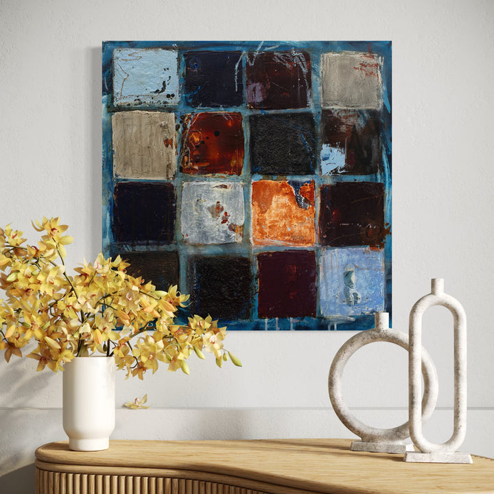 The artwork, Love This Place I, by Deborah Chaney, displayed in a room.