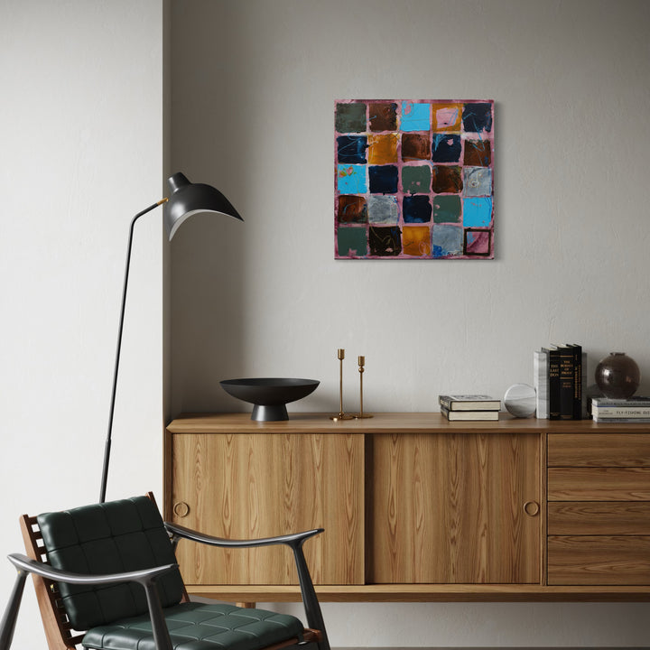 The artwork, Loving My Home II, by Deborah Chaney, displayed in a room.