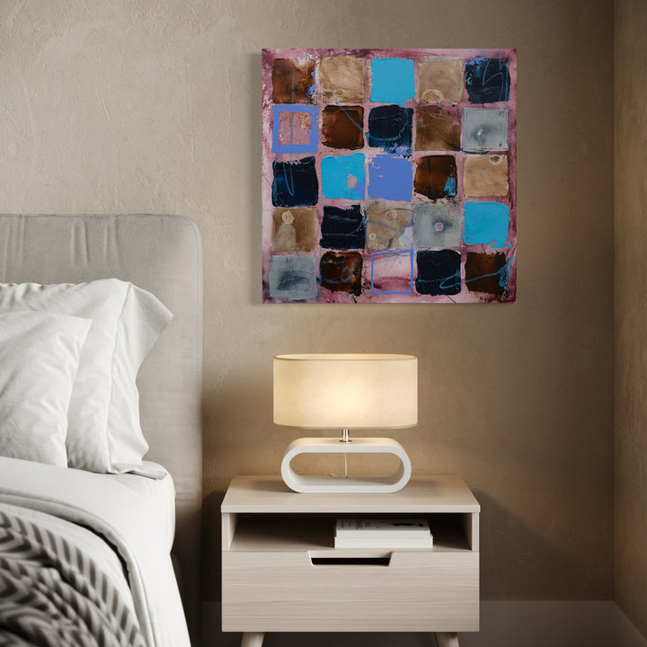 The artwork, Loving My Home I, by Deborah Chaney, displayed in a room.