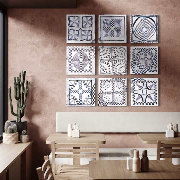 The artwork, MOVES, by Barbara Ellmann, displayed in a room.