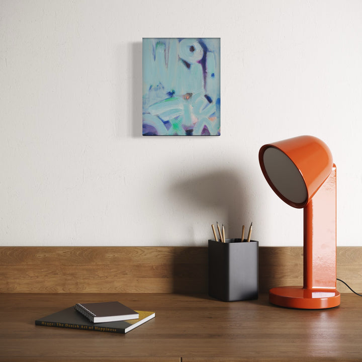 The artwork, Marfa Blue, by Lia Rodi, displayed in a room.