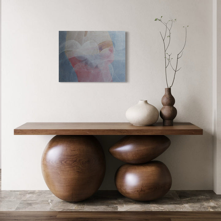 The artwork, Meditation Dec, by Carin Kulb Dangot, displayed in a room.