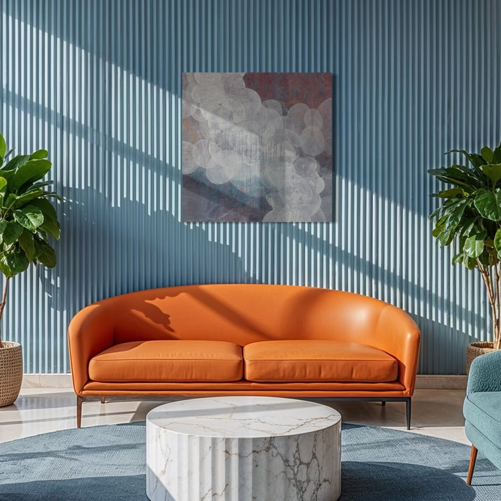 The artwork, Meditation Passage 10, by Carin Kulb Dangot, displayed in a room.