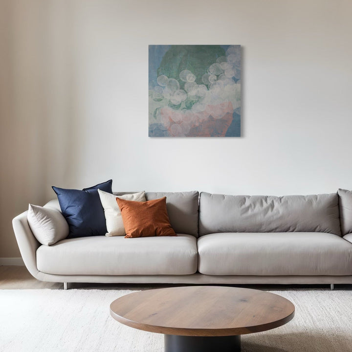 The artwork, Meditation Passage 11, by Carin Kulb Dangot, displayed in a room.