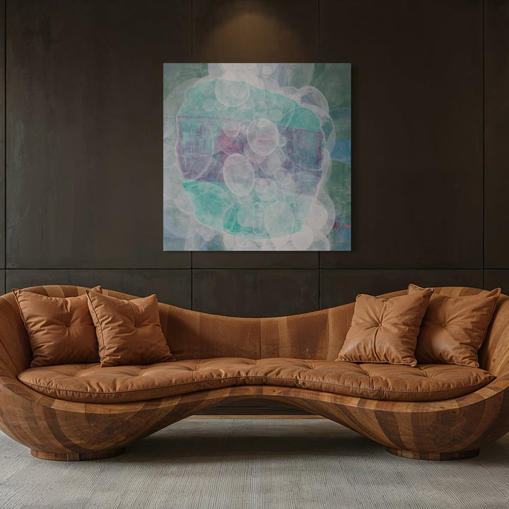 The artwork, Meditation Passage 6, by Carin Kulb Dangot, displayed in a room.
