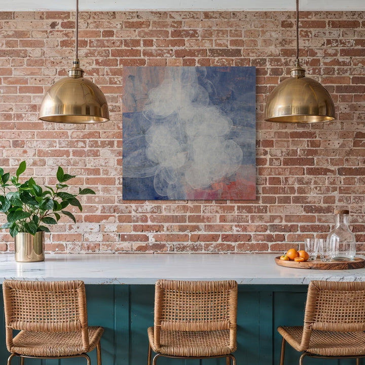 The artwork, Meditation Passage 7, by Carin Kulb Dangot, displayed in a room.