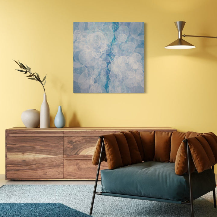 The artwork, Meditation Passage 8, by Carin Kulb Dangot, displayed in a room.