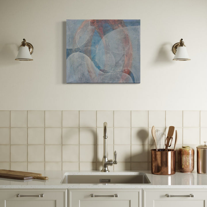 The artwork, Meditation Set 2.25, by Carin Kulb Dangot, displayed in a room.