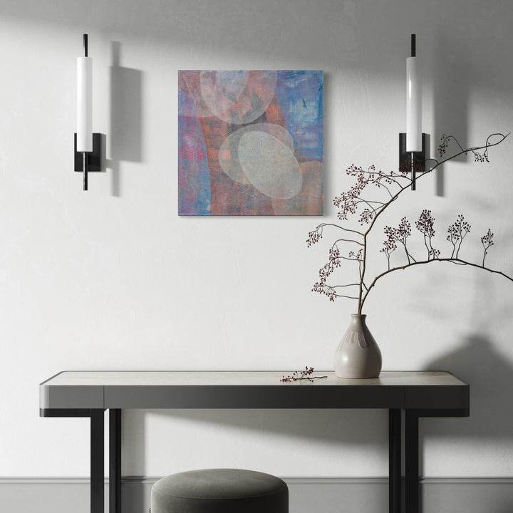 The artwork, Meditation Set 4.25, by Carin Kulb Dangot, displayed in a room.