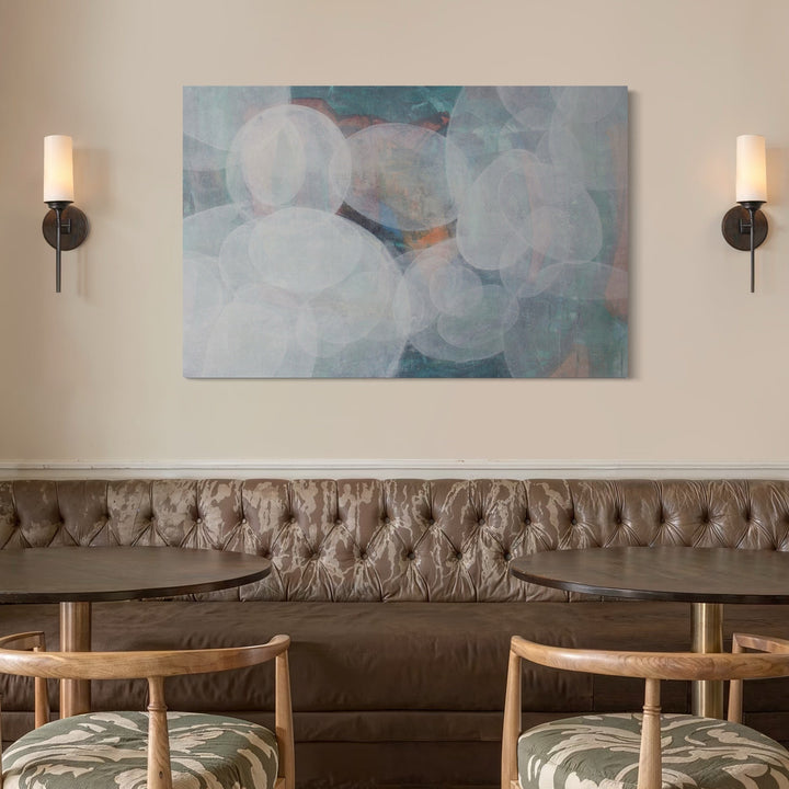 The artwork, Meditation Set 7.25, by Carin Kulb Dangot, displayed in a room.