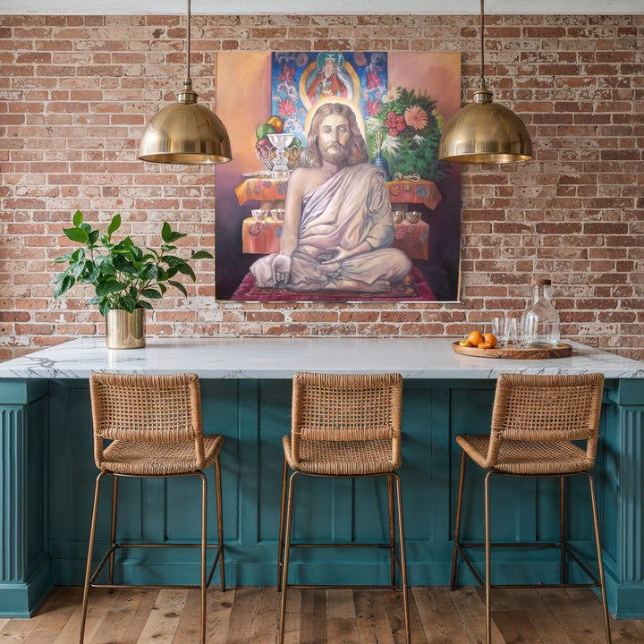 The artwork, Meditation (Tibetan Altar), by David Bunn Martine, displayed in a room.