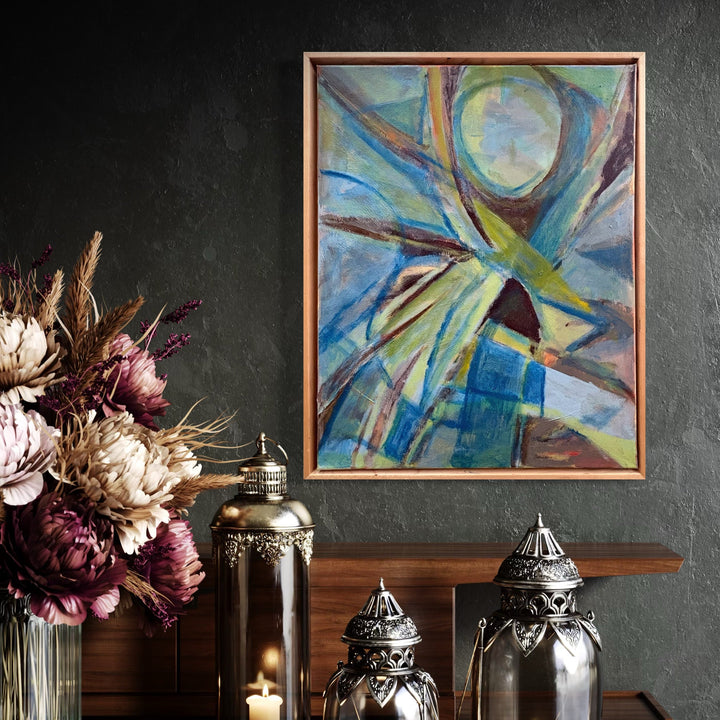 The artwork, Metropolis, by Beth Barry, displayed in a room.