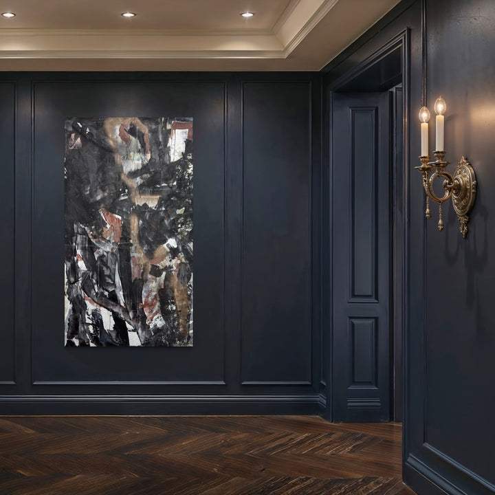 The artwork, Moody Fall 11, by Albion Vu, displayed in a room.