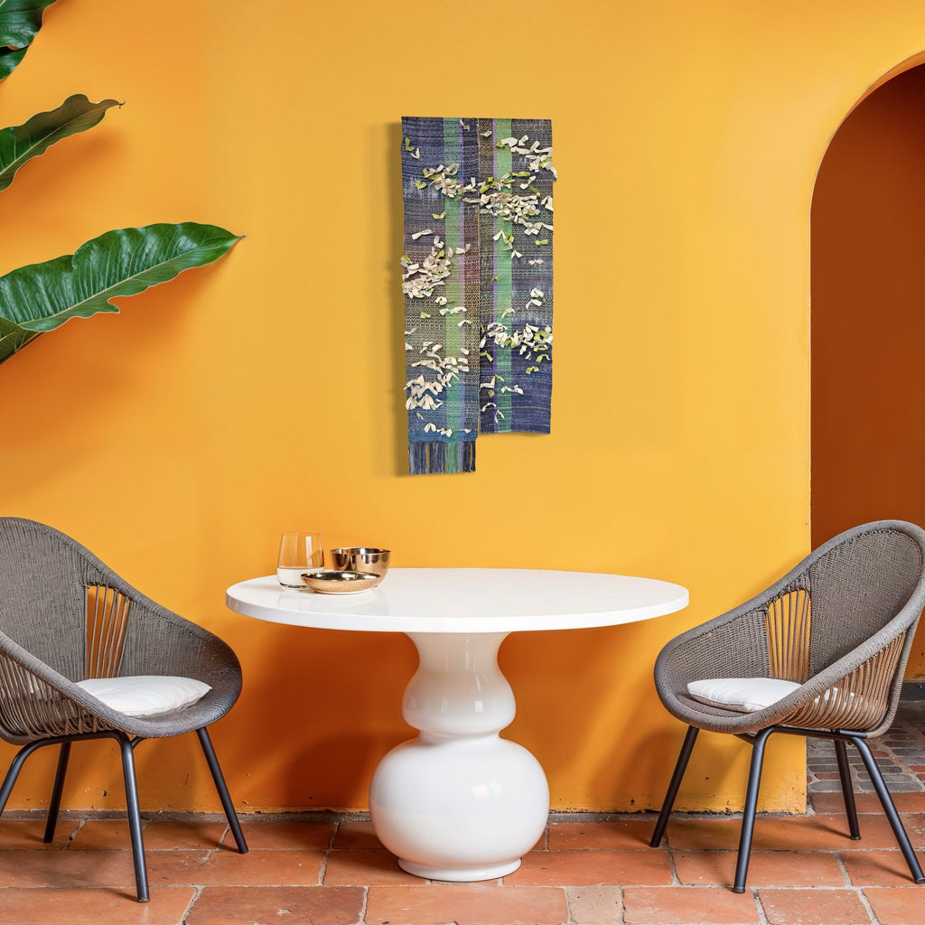 The artwork, Moth Cloth, by Johanna Ryan, displayed in a room.