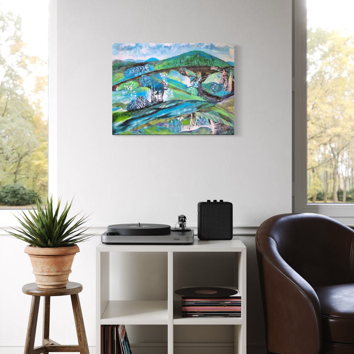 The artwork, Mount Monadnock, by James Ehling, displayed in a room.