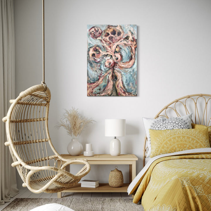 The artwork, Multiplicity, by Dionysia Adamopoulou, displayed in a room.