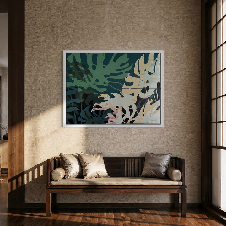 The artwork, My Reading Corner, by Shana Grugan, displayed in a room.