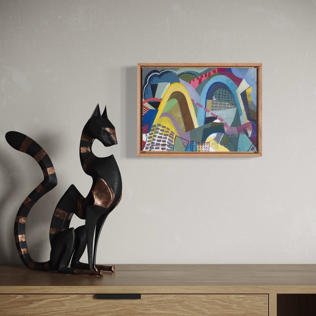 The artwork, Mythical, by Mark Brosseau, displayed in a room.