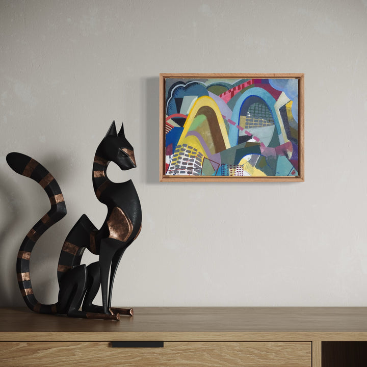 The artwork, Mythical, by Mark Brosseau, displayed in a room.