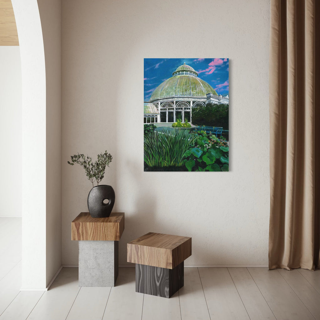 The artwork, New York Botanical Garden (The Bronx), by David Bunn Martine, displayed in a room.