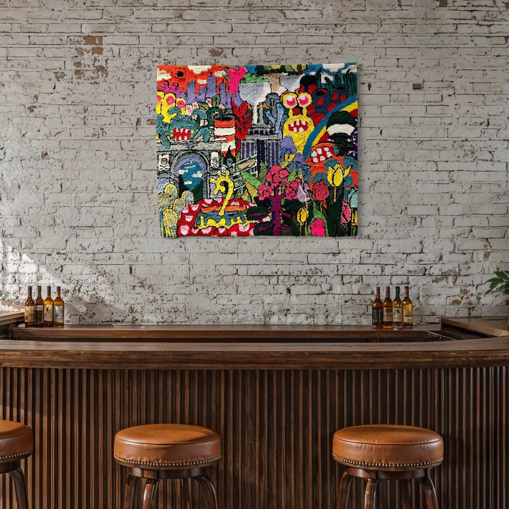 The artwork, New York State Of Mind, by James Hsieh, displayed in a room.