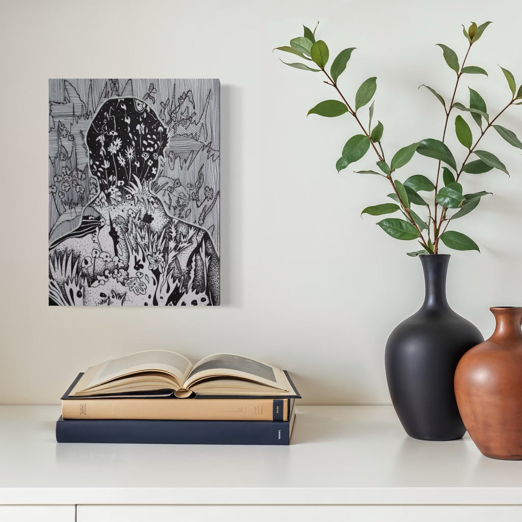The artwork, New and Familiar - Study 1, by Laurie Shapiro, displayed in a room.