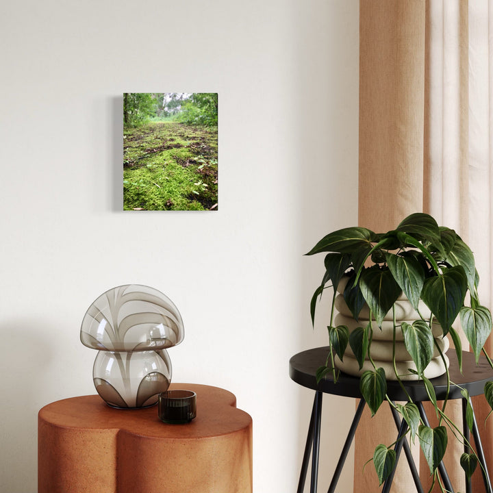 The artwork, Ney Nature Center #1, by Ann Tracy, displayed in a room.