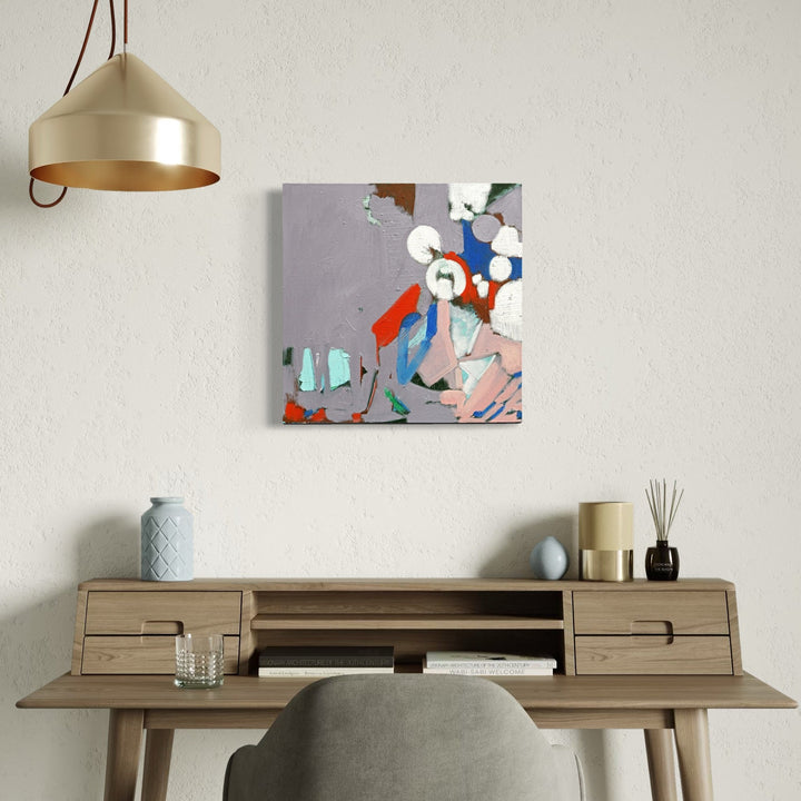 The artwork, Nostalgia: The Little Drummer Boy, by Lia Rodi, displayed in a room.