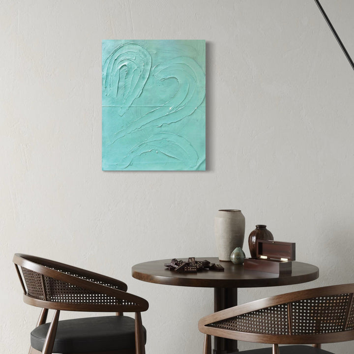 The artwork, Nuances of Depth 3, by Albion Vu, displayed in a room.